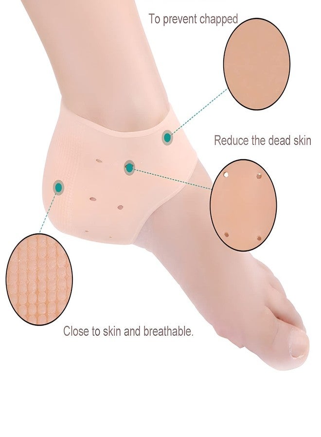 Global Impex Anti Heel Silicone Heel Anti Crack Vented Moisturizing Silicone Gel Heel Socks for Swelling, Pain Relief, Foot Care Ankle Support Pad Silicon Heel Pad For Men & Women - Image 4