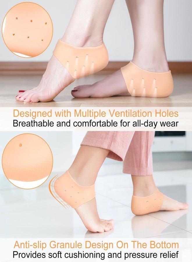 Global Impex Anti Heel Silicone Heel Anti Crack Vented Moisturizing Silicone Gel Heel Socks for Swelling, Pain Relief, Foot Care Ankle Support Pad Silicon Heel Pad For Men & Women - Image 3