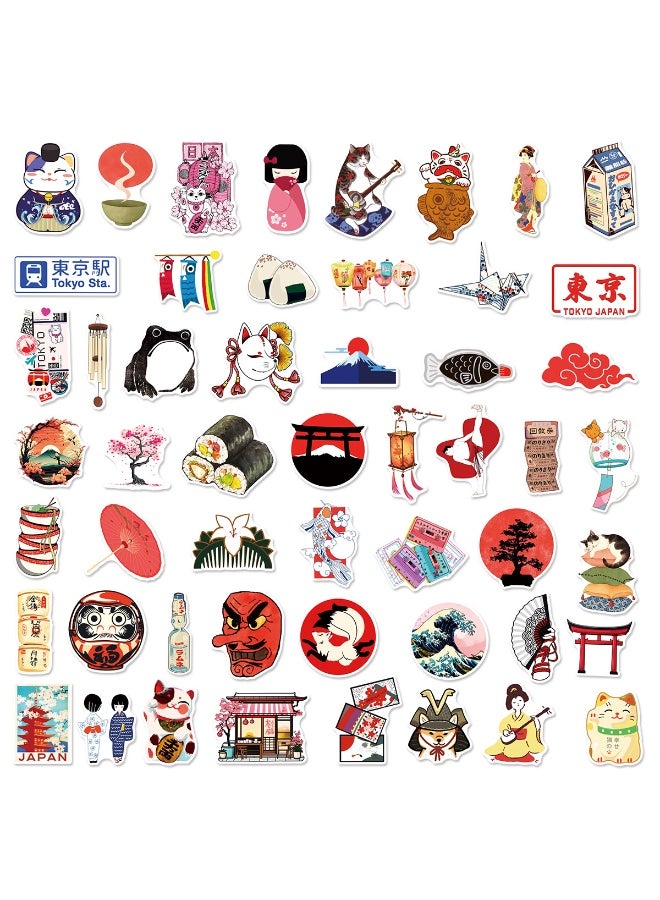 Japanese Traditional Culture Stickers 50 Pcs Vinyl Waterproof Japan Travel Decal for Laptop Water Bottle Phone Car Window Bike Motorcycle Skateboard Scrapbook - Image 2