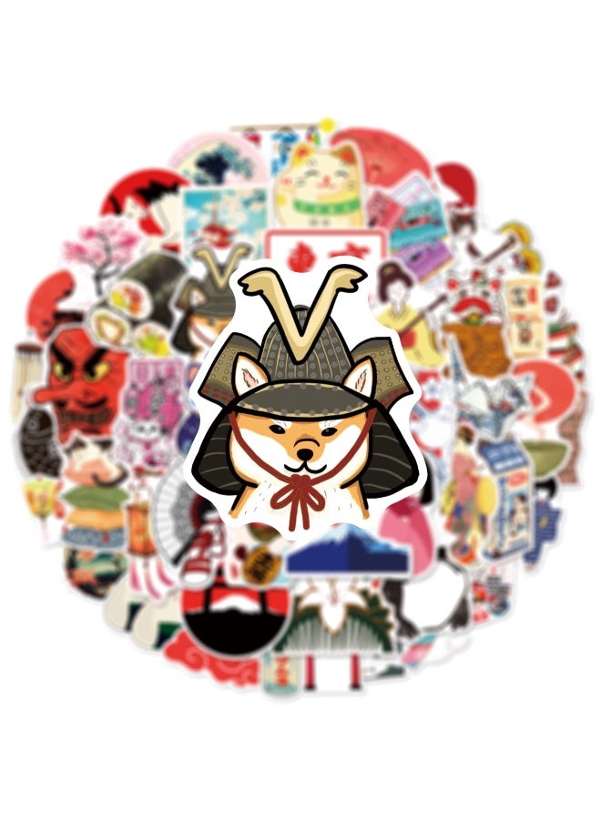Japanese Traditional Culture Stickers 50 Pcs Vinyl Waterproof Japan Travel Decal for Laptop Water Bottle Phone Car Window Bike Motorcycle Skateboard Scrapbook - Image 3