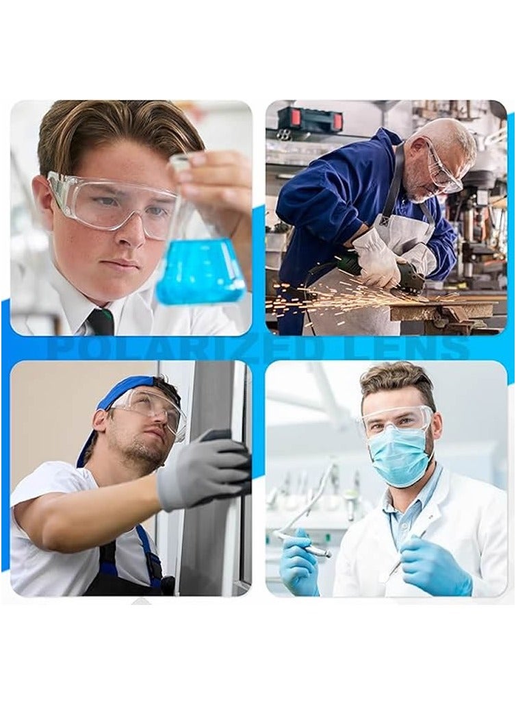 3Pairs Safety Goggle Glasses Clear Safety Goggles Anti-Fog Protective Polycarbonate Eyewear with Impact Resistant Lens for Construction Laboratory Outdoor Work Eye Protection