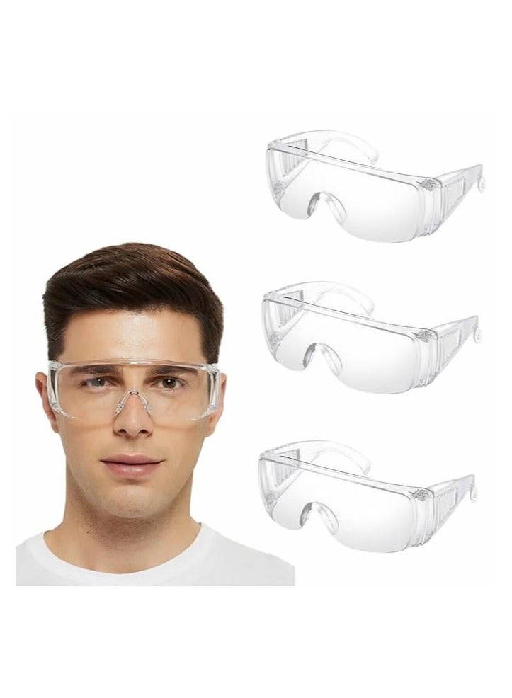 Generic 3Pairs Safety Goggle Glasses Clear Safety Goggles Anti-Fog Protective Polycarbonate Eyewear with Impact Resistant Lens for Construction Laboratory Outdoor Work Eye Protection  - Image 1