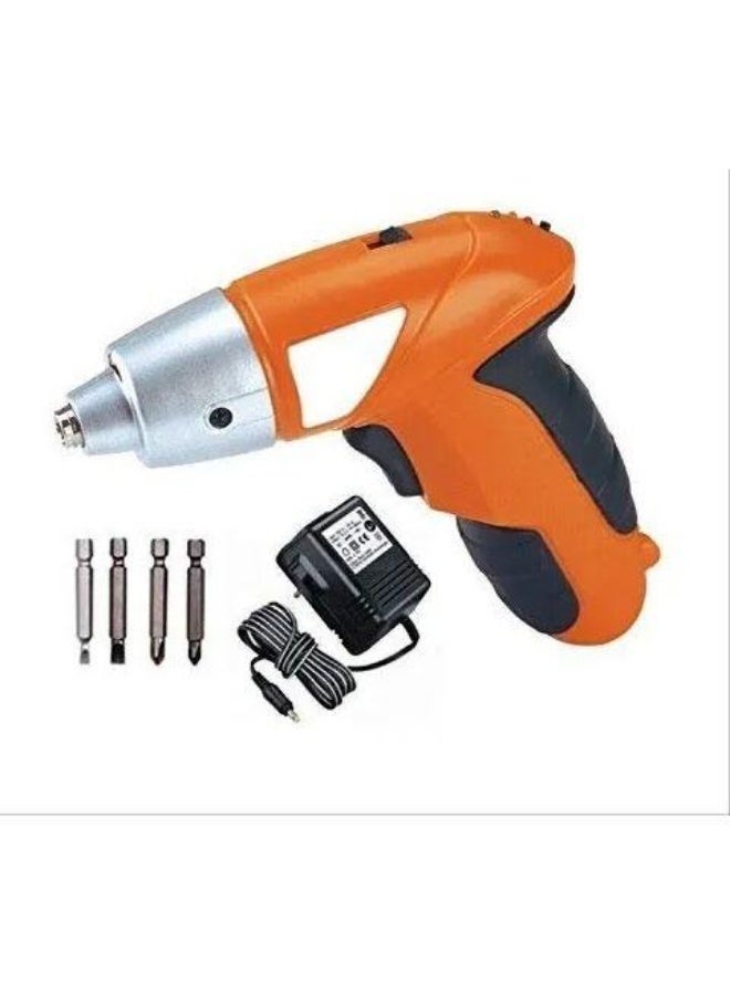 PROMASS 4.8V Cordless Screwdriver Set with 11-Piece Bit Kit - Orange/Black