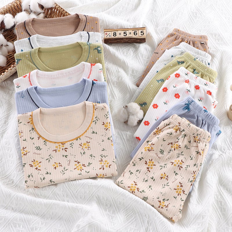 Children'S Pure Cotton Autumn Clothes And Pants, Baby Pajamas, Boys' Thermal Underwear, Girls' Base Layer Set, Home Pajamas - Image 2