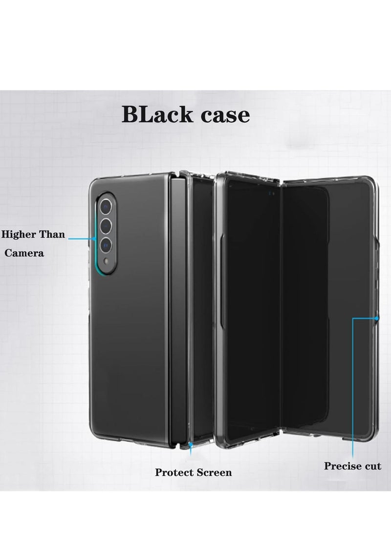 Rock Pow مناسب لهاتف Samsung Galaxy Z Fold 4، جراب هاتف أسود غير لامع، غطاء صلب رفيع للغاية من البولي كربونات حماية كاملة، غطاء حماية متين مناسب لهاتف Z Fold 4 5G 2022 (أسود غير لامع)  - Image 4