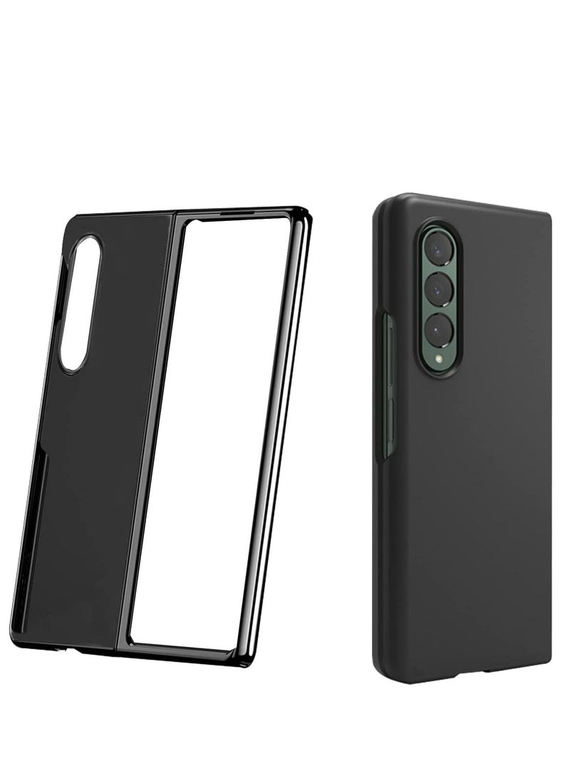 Rock Pow مناسب لهاتف Samsung Galaxy Z Fold 4، جراب هاتف أسود غير لامع، غطاء صلب رفيع للغاية من البولي كربونات حماية كاملة، غطاء حماية متين مناسب لهاتف Z Fold 4 5G 2022 (أسود غير لامع)  - Image 1