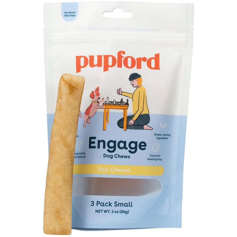 Pupford Yak Cheese Chews for Dogs & Teething Puppies, Natural, Long-Lasting Himalayan Dental Treats (3 Pack Small) - Image 1