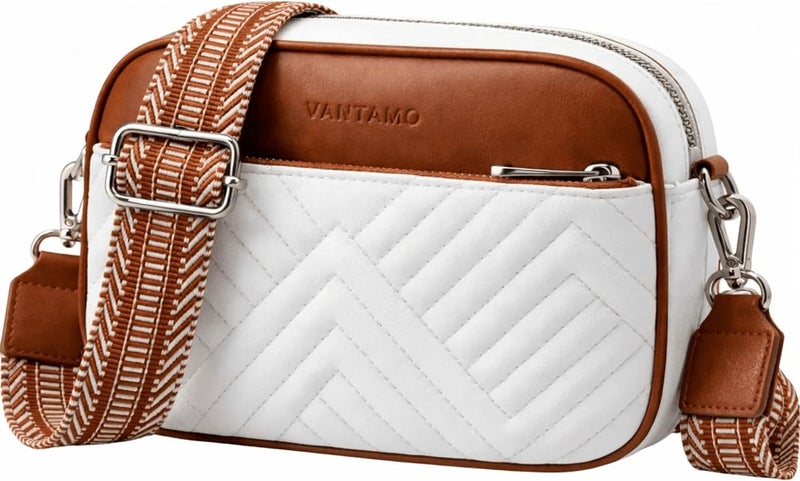 Vantamo Premium Quilted Crossbody Bags for Women with Anti-Pickpocket Clip, Vegan Leather Handbags, Travel Purses for Women - Image 1