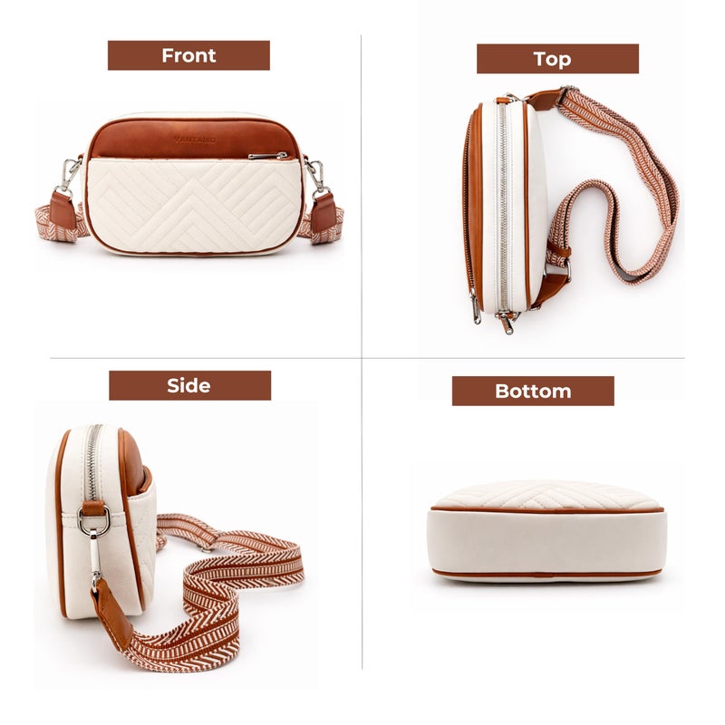 Vantamo Premium Quilted Crossbody Bags for Women with Anti-Pickpocket Clip, Vegan Leather Handbags, Travel Purses for Women - Image 5