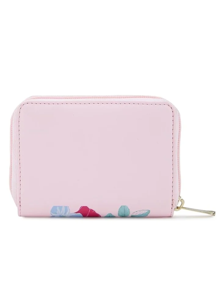 CAPRESE Caprese Shanaya Zip Around Wallet for Women| Small, Pink | Multiple Card Slots with Stylish Print | Perfect for Carrying Daily Essentials