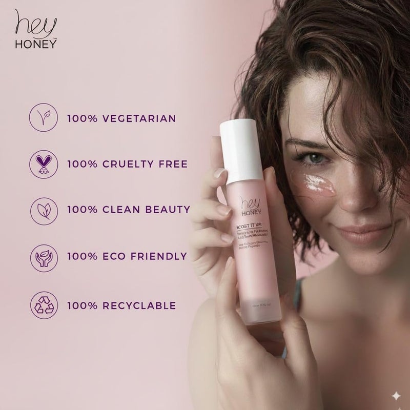 Hey Honey Skincare Boost It Up Collagen-boosting peptides Honey & Hyaluronic Acid Rich Moisturizer for Stronger Skin Barrier | For Premature & Advanced Signs of Aging | Fast Acting | 1.7 Oz - Image 2