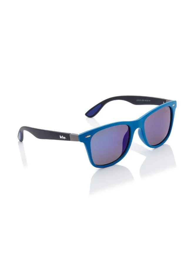 Lee Cooper Men's Polarized Sunglasses Blue Mirror Frame Blue+Black Mirror Lens 53mm  - LC1215C03