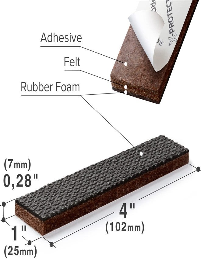 إكس-بروتيكتور مجموعة X-PROTECTOR المكونة من 8 قطع من وسادات الأثاث المانعة للانزلاق، مقاس 1 × 4 قدم، مصنوعة من المطاط، ذاتية اللصق لحماية الأرضيات. - Image 3