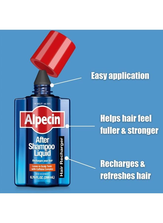 Alpecin After Shampoo Caffeine Liquid Hair Recharger, 6.76 fl oz, Scalp Tonic for Men's Thinning Hair Growth, Sulfate Free with Castor Oil - Image 5