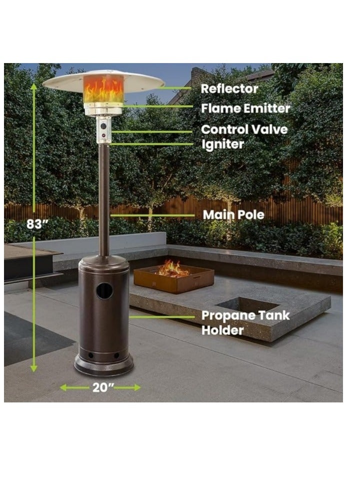 Patio Heater Outdoor – Heavy Duty Propane Gas Patio Heater | CSA Certified, Adjustable Heat, Safety Shut-Off, Wheels | Ideal for Garden, Home & Commercial Use - Image 4