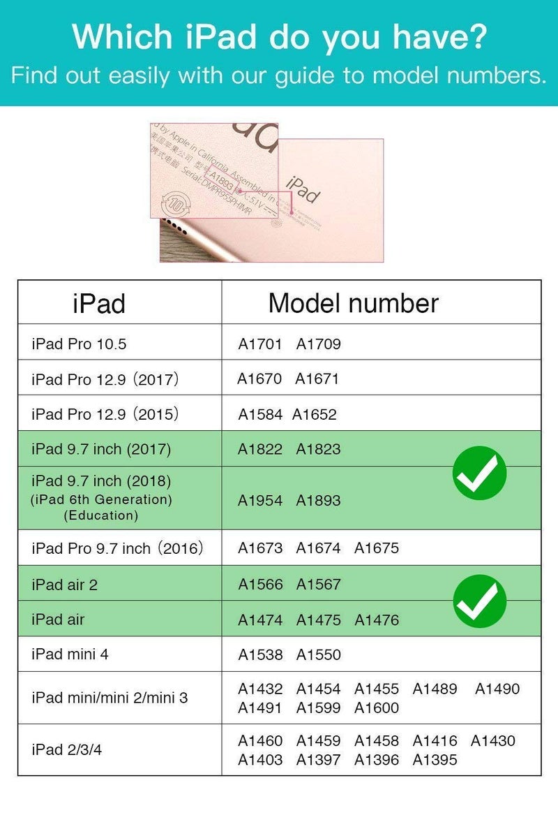 Dteck Case for iPad 9.7" 2017 2018, iPad Air Case, iPad Air 2 Case, Dteck PU Leather Folio Smart Stand Wallet Case with Auto Sleep Wake for iPad 2018 2017 9.7 Inch,iPad Air 1, iPad Air 2, Eiffel Tower - Image 2