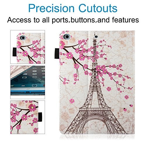 Dteck Case for iPad 9.7" 2017 2018, iPad Air Case, iPad Air 2 Case, Dteck PU Leather Folio Smart Stand Wallet Case with Auto Sleep Wake for iPad 2018 2017 9.7 Inch,iPad Air 1, iPad Air 2, Eiffel Tower - Image 4