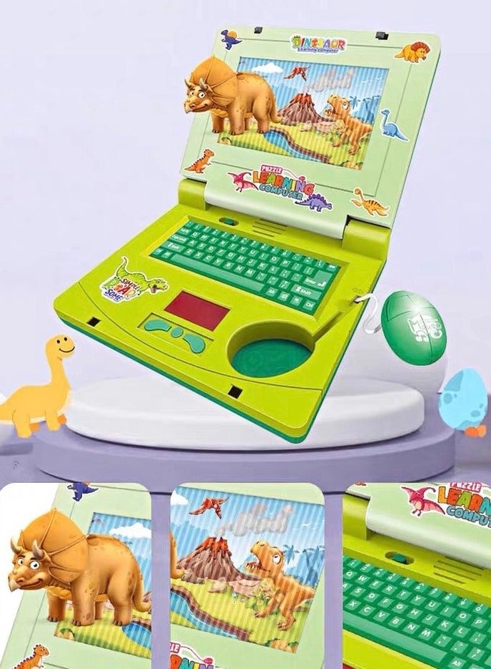 Kids' Electronic Learning Laptop [Dynamic Light Effects + Music Enlightenment]｜Educational Pretend Play Toy (Green Edition) - Image 1