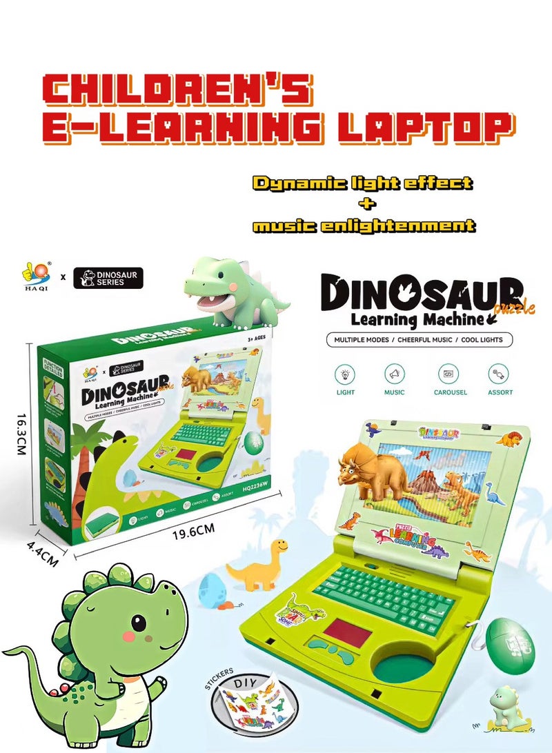 Kids' Electronic Learning Laptop [Dynamic Light Effects + Music Enlightenment]｜Educational Pretend Play Toy (Green Edition) - Image 2