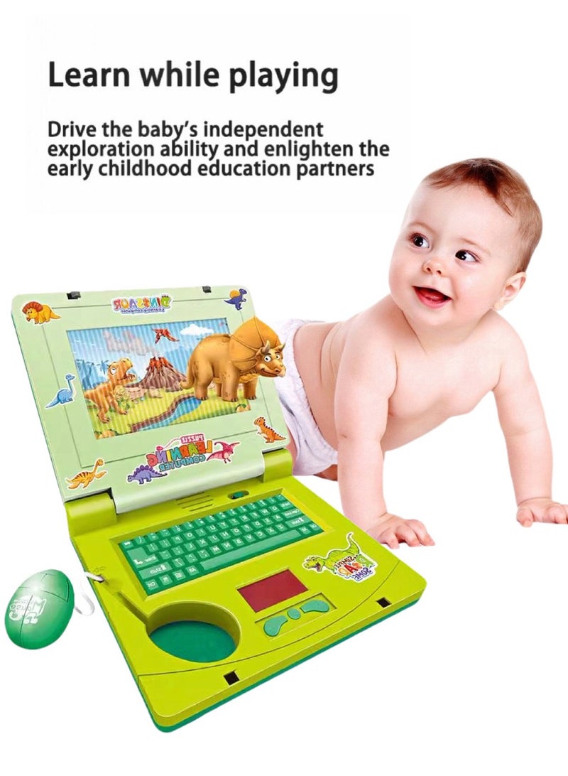 Kids' Electronic Learning Laptop [Dynamic Light Effects + Music Enlightenment]｜Educational Pretend Play Toy (Green Edition) - Image 3