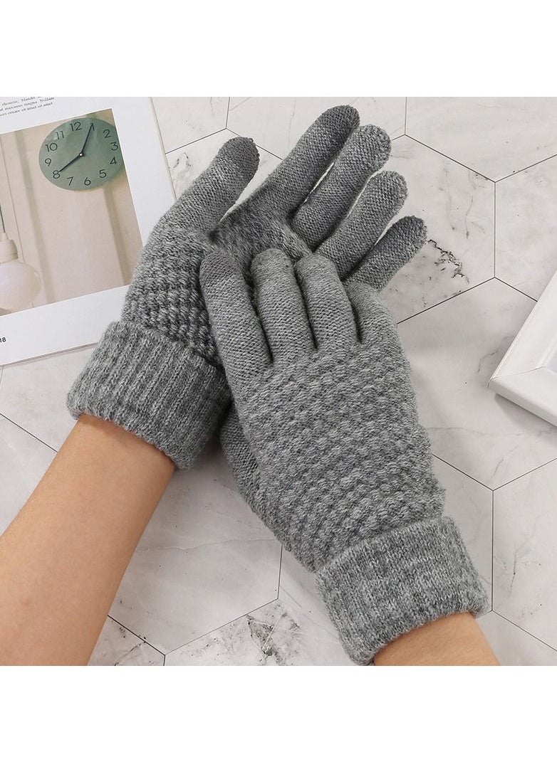 Loquat Solid Knit Gloves 