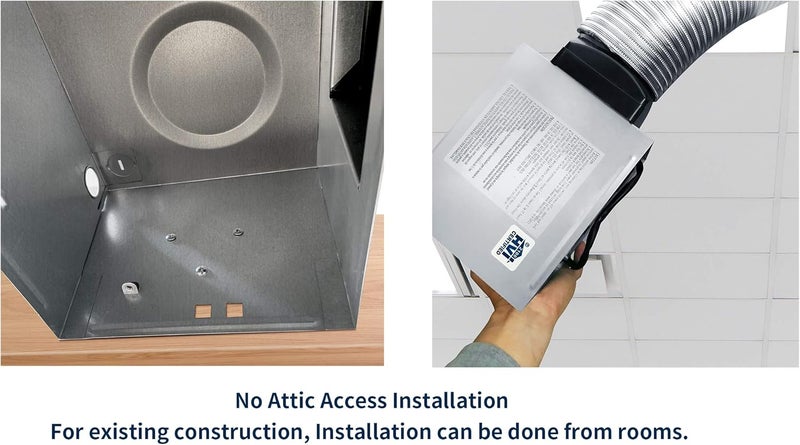 Tech Drive Very-Quiet 80 CFM, 1.5 Sone No Attic access Needed Installation Bathroom Ventilation and Exhaust Fan With LED light 4000K 800LM (80CFM),Ceiling Mounted Fan,Easy to Install - Image 4