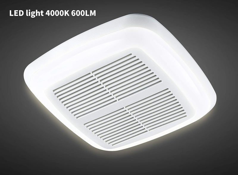 Tech Drive Very-Quiet 80 CFM, 1.5 Sone No Attic access Needed Installation Bathroom Ventilation and Exhaust Fan With LED light 4000K 800LM (80CFM),Ceiling Mounted Fan,Easy to Install - Image 2