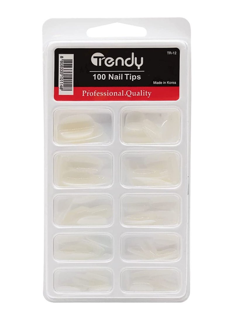 Trendy 100 False Nail Tips No. 12 - Image 1