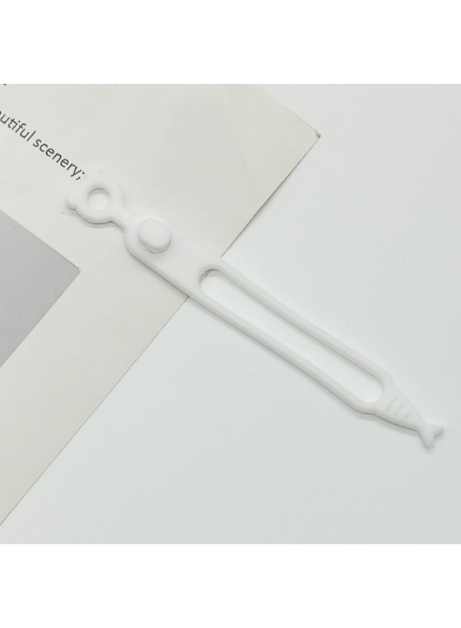 Loquat Hot Silicone Cable Tie Self-locking Colorful Strap Elastic Band Elastic Rubber Band Organiser Home Storage-Color:White - Image 1