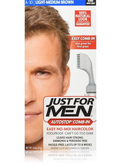Just For Men Autostop Mens Hair Color Light Medium Brown 21 Ounce Pack of 12