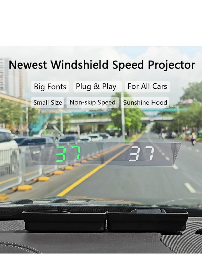 HUD Head Up Display for Car,Universal Digital Speedometer Smart Gauge Speedometer GPS Digital Speed Meter Tachometer for Car,MPH,White - Image 2
