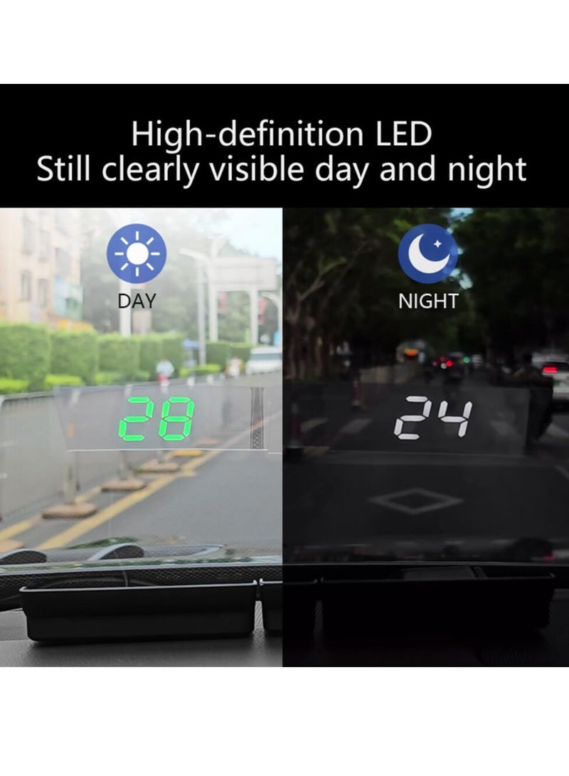 HUD Head Up Display for Car,Universal Digital Speedometer Smart Gauge Speedometer GPS Digital Speed Meter Tachometer for Car,MPH,White - Image 3