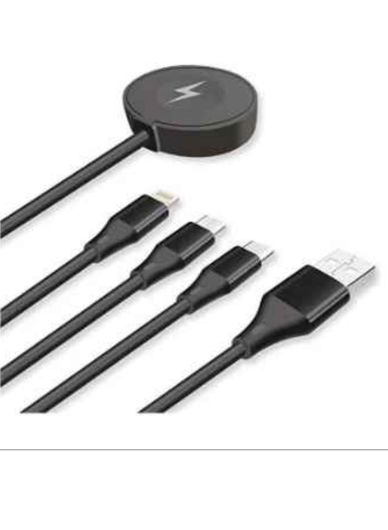 Go-Des 4 In 1 Wireless Smart Watch Charger And Multiple USB Fast Charging Cable For Multi-Purpose - Image 1