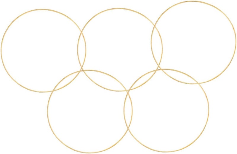 5 قطع من إطارات صنع خواتم الحلم (Dream Catcher Making Frames)، خواتم مصنوعة يدويًا بتقنية الكروشيه (Macrame Rings)، لتزيين المنزل - Image 1
