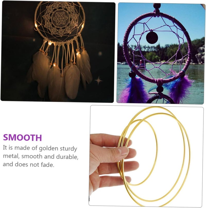 5 قطع من إطارات صنع خواتم الحلم (Dream Catcher Making Frames)، خواتم مصنوعة يدويًا بتقنية الكروشيه (Macrame Rings)، لتزيين المنزل - Image 4