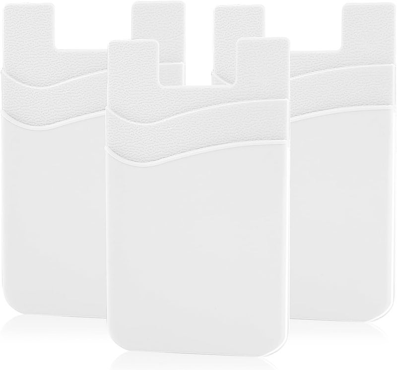 SS Phone Wallet, Card Holder for Phone Case Stick on Silicone Double Phone Pocket Suitable for iPhone Samsung Galaxy Any Smartphone 3 Pack - Image 1