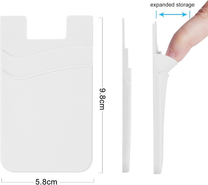 SS Phone Wallet, Card Holder for Phone Case Stick on Silicone Double Phone Pocket Suitable for iPhone Samsung Galaxy Any Smartphone 3 Pack - Image 5