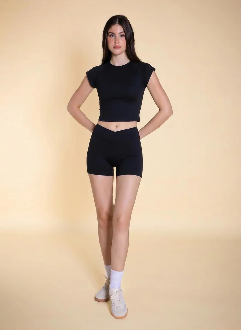 SHAPES SOFT WRAP OVER CROP SHORTS