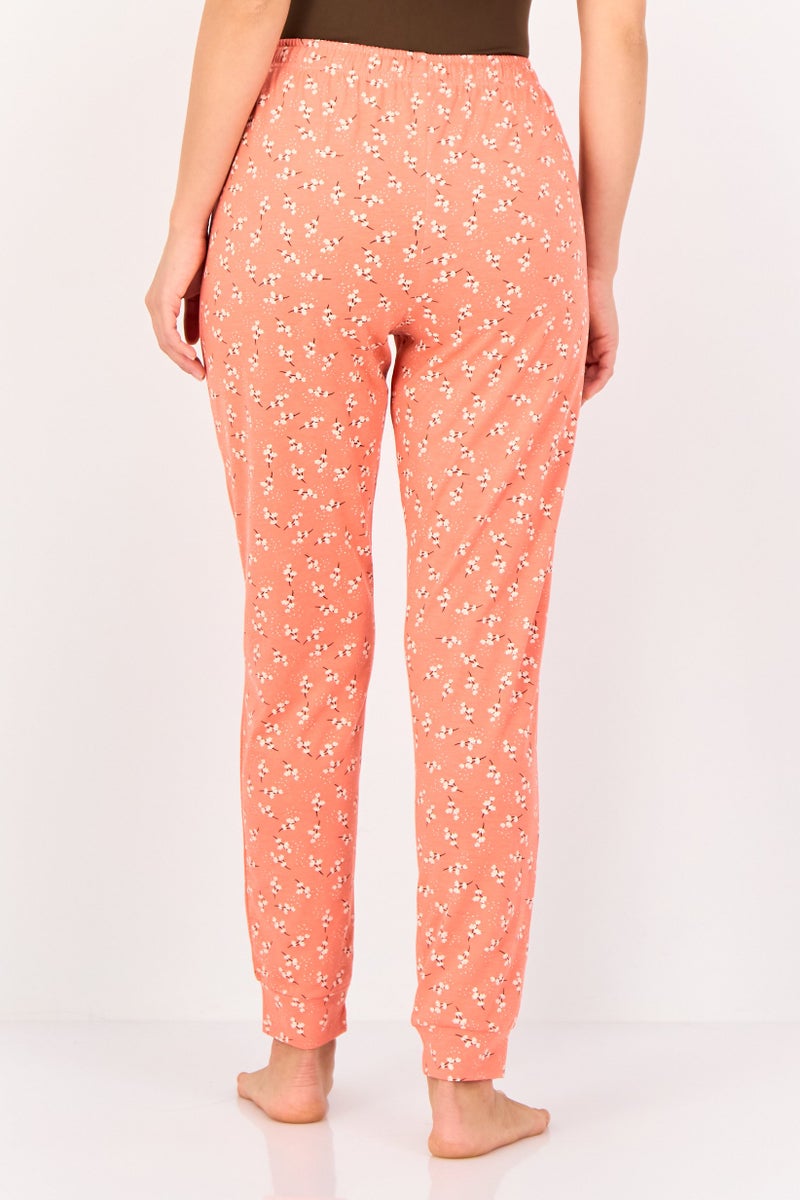 zivame Rosaline x Zivame Women Allover Print Pull On Pyjama Bottom, Bright Orange - Image 2
