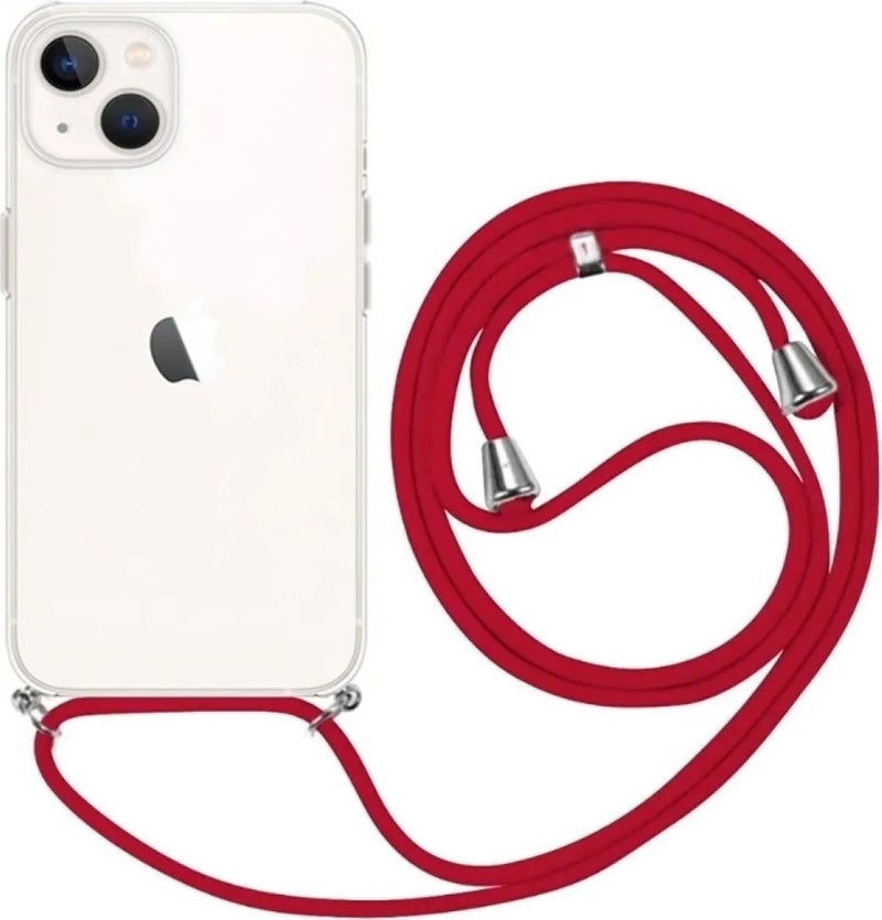 TahTicMer Apple iPhone 13 Pro Compatible Case Silicone Rope Neck Strap Shock Absorbing Antishock Cover TPU  - Image 1