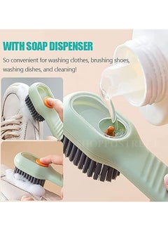 Generic Plastic Soap Dispensing Cleaning Brush With Handle | Scrubbing Reusable Washing Shoe Brush For Shoes Clothes Cleaning  - Image 4