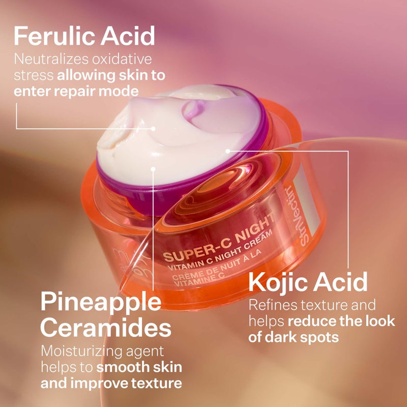 StriVectin Super-C Night Vitamin C Night Cream, Brightening and Firming, Boost Skin Dullness with Hyaluronic Acid, 1.7 Oz - Image 4