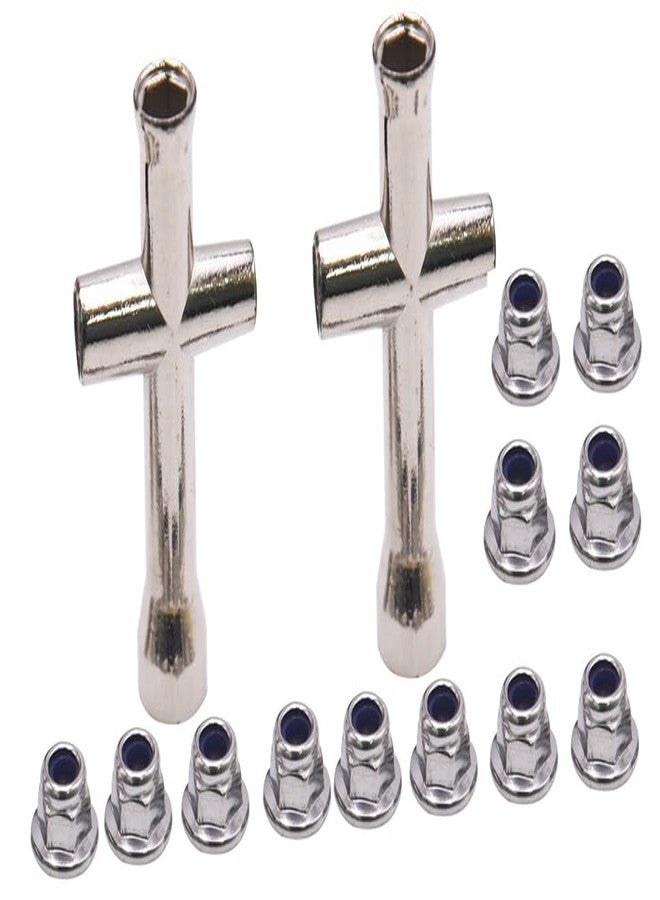 Blomiky 12 Pack 7mm M40 Wheel Lock Nut 25-WJ02 and 2 Pack 7MM Wrenches Spare Part for H14BM 14210 14209 16208 H16 H16PL 9125 Q903 RC Car RC Truck / 9125 Locknut 2 - Image 1