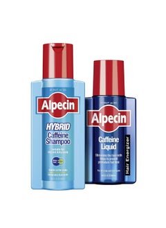 Alpecin Hybrid Caffeine Shampoo 250Ml + Liquid 200Ml Set| For Sensitive And Dry Scalps | Hair Care For Men  - Image 1