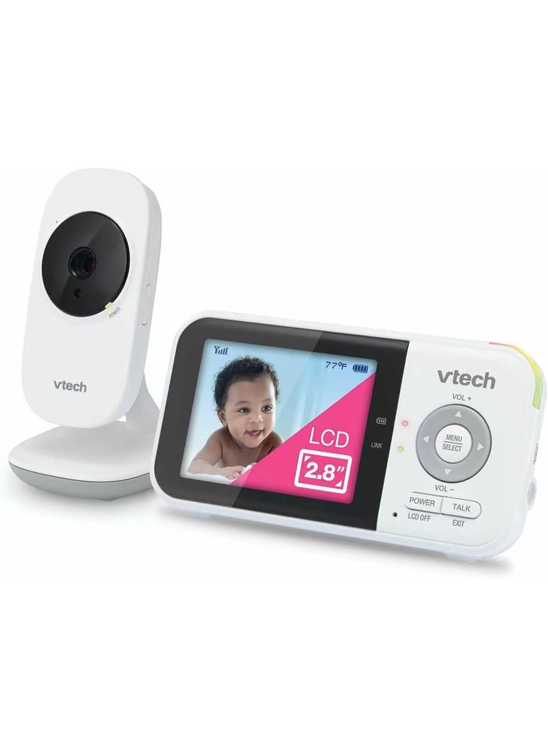 في تك جهاز مراقبة الأطفال بالفيديو VTech VM819 بدون واي فاي مزود بكاميرا - شاشة 2.8 بوصة، مدى 1000 قدم، عمر بطارية 19 ساعة، رؤية ليلية، مستشعر درجة حرارة، تهويدات - آمن وخاص - Image 1