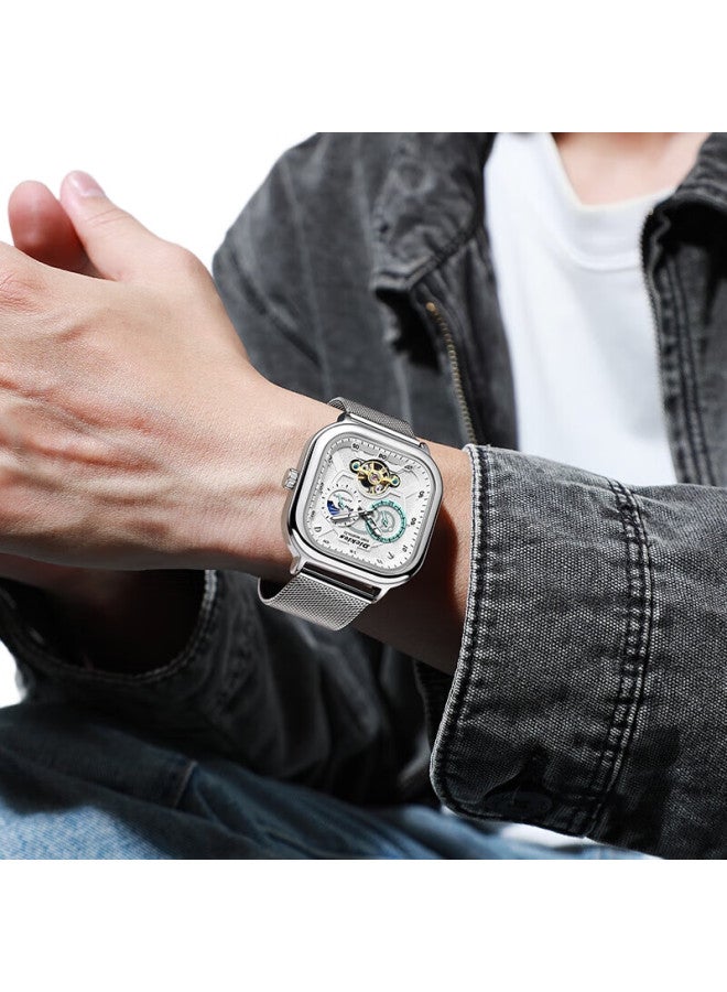 Dickies Mechanical Watch, Automatic, Multifunctional, Instagram-Style, Water-Resistant, Luminous, With Date Display, Valentine'S Day Gift, Cl-579, Black - Image 1