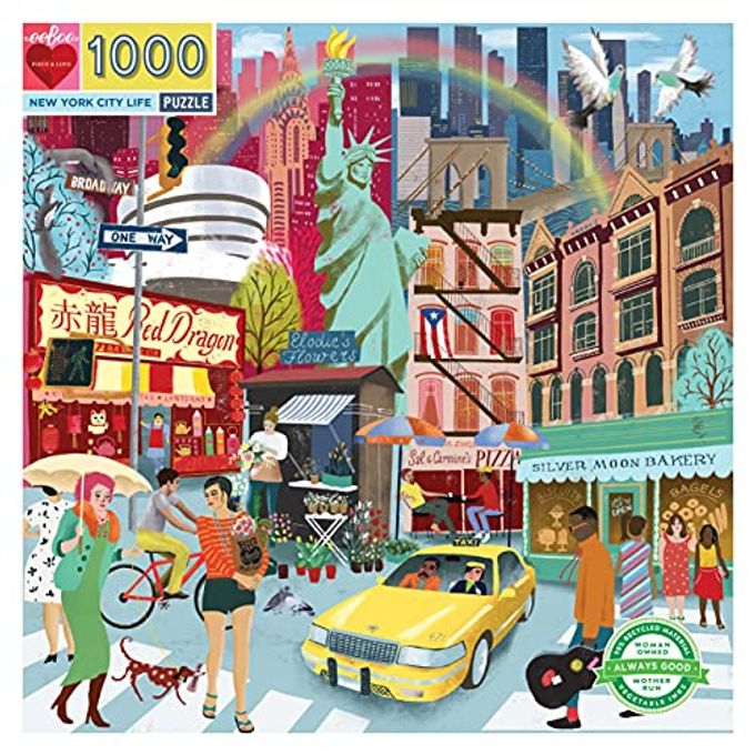 eeboo : Piece and Love New York Life 1000-piece square adult Jigsaw Puzzle, High Quality Jigsaw Puzzle for Adults and Families, Includes Glossy, Sturdy Pieces and Minimal Puzzle Dust - Image 2