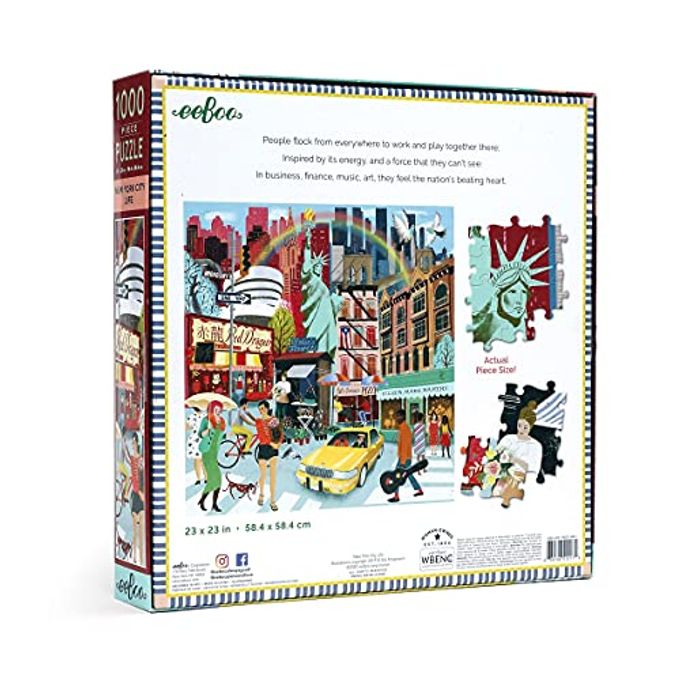 eeboo : Piece and Love New York Life 1000-piece square adult Jigsaw Puzzle, High Quality Jigsaw Puzzle for Adults and Families, Includes Glossy, Sturdy Pieces and Minimal Puzzle Dust - Image 3