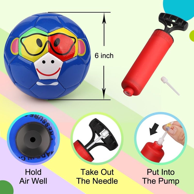 Dilabnba Mini Soccer Balls for Kids Toddlers 6-12 Months, 6'' Bouncy Soccer Footballs Sport Gear, Cute Little Animal Face Balls, Cool Soft Ball Gift for Girls Boys 2 3 4 5 6 7(3 PCS) - Image 2