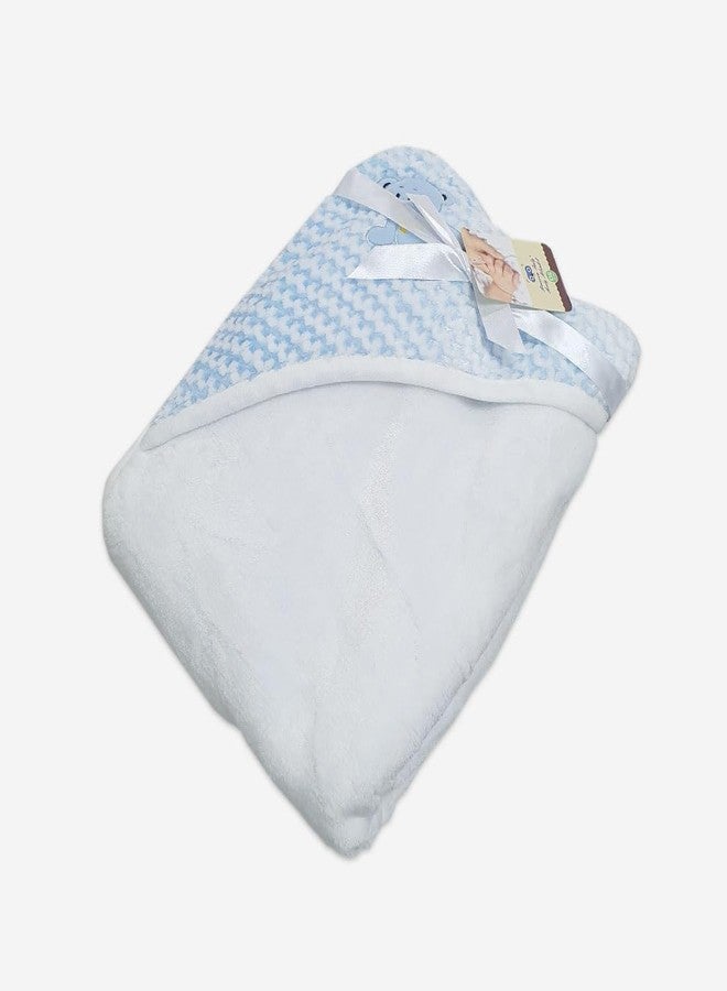 ZETO New Born Baby Wrapper Blanket | Hooded Wrappers | Blanket Baby Warm Blanket for Heavy Winters AC Blanket | (Blue) (Blue) - Image 1